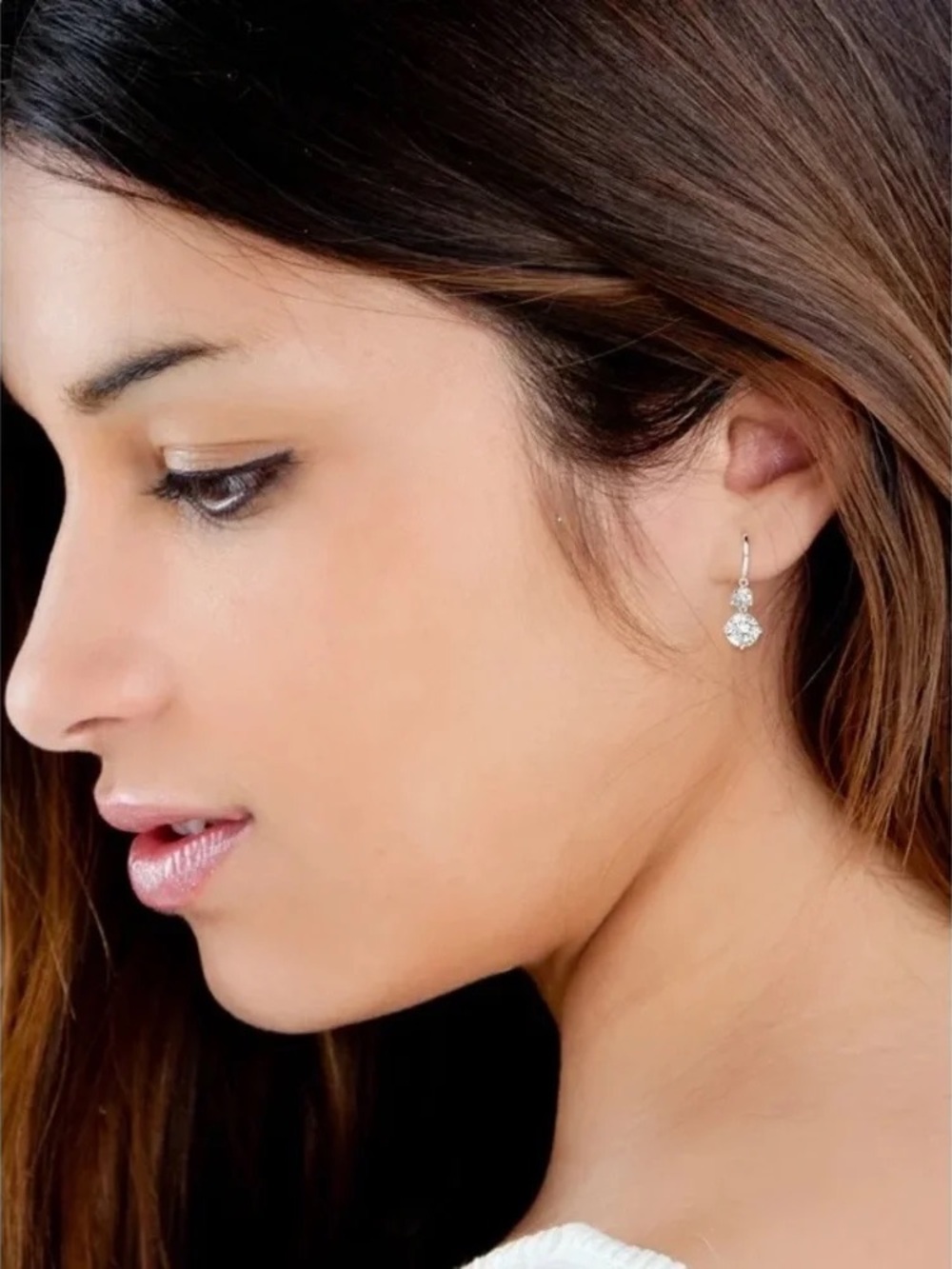 Believe by Brilliance diamond rhinestone silver teardrop Earrings